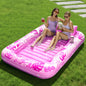 SLOOSH Inflatable Tanning Pool Lounger Float, 85" x 57" Extra Large Pool Floats Adult with Pillow, 4 in 1 Suntan Tub Raft Floatie,Sunbathing Bed Lounge for Water Blow Up Ball Pit Party Gifts, XL-Blue