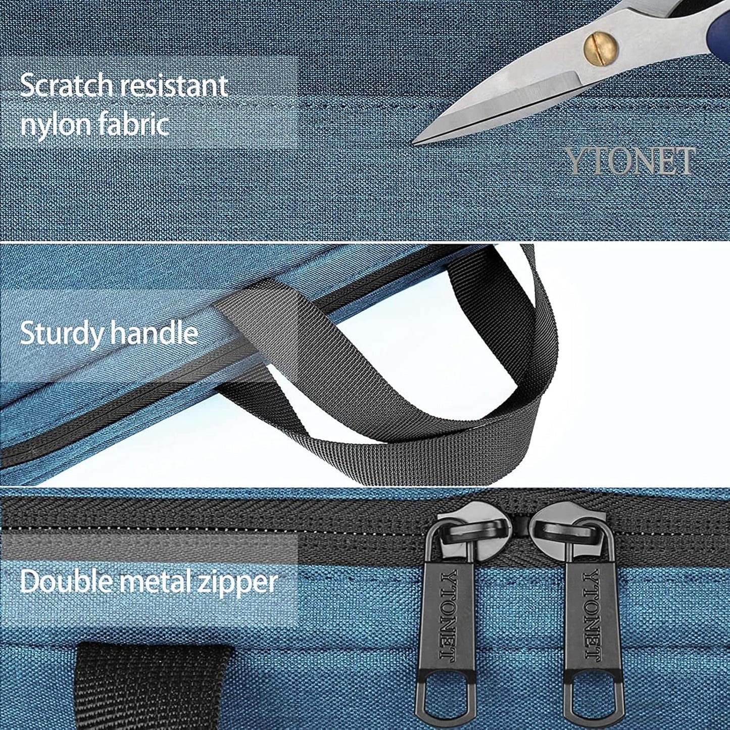 Funda para portátil Ytonet, bolsa para portátil TSA de 15.6 pulgadas, funda para portátil resistente al agua, bolsa de transporte para ordenador compatible con portátiles Lenovo, HP, Dell, Asus, regalos para hombres y mujeres, gris