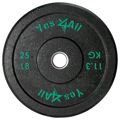 Yes4All 2" Bumper Plate, 10-190 LB Olympic Rubber Weight Plate with Steel Hub for WeightLifting, Strength Training, Home Gym, Less Impact, Absorb Bounce & Shock, Multiple Options