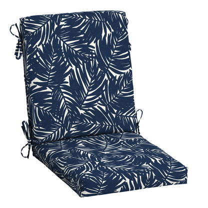 Arden 2-Pack Outdoor Patio Dining Chair Cushion, 20x44, Rain-Proof Seat Pad, Fade-Resistant Outdoor Cushion Black Cabana Stripe