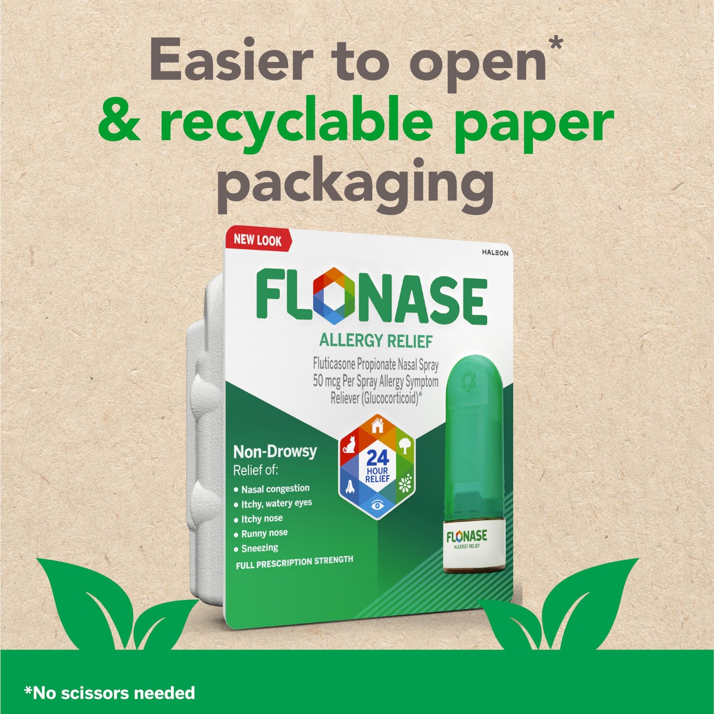 Flonase Allergy Relief Nasal Spray, 24 Hour Non Drowsy Allergy Medicine, Metered Nasal Spray - 72 Sprays - Fall and Seasonal Allergy Relief (Pack of 12)