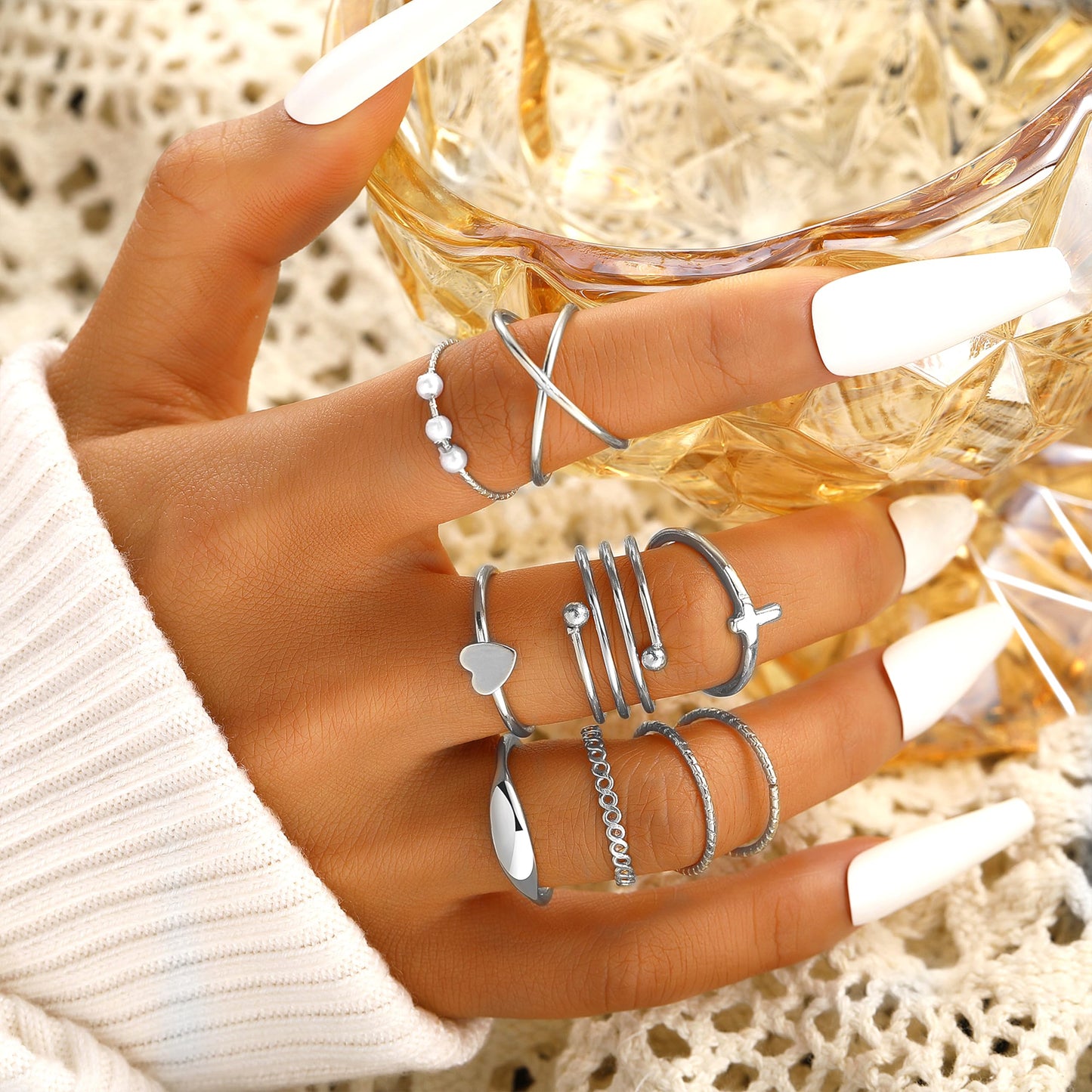 FAXHION 24-60 Pcs Gold Stackable Rings for Women, Knuckle Rings Chunky Gold Ring Set Dainty Stacking Cute Rings, Multiple Sizes Cute Jewelry Set Gift