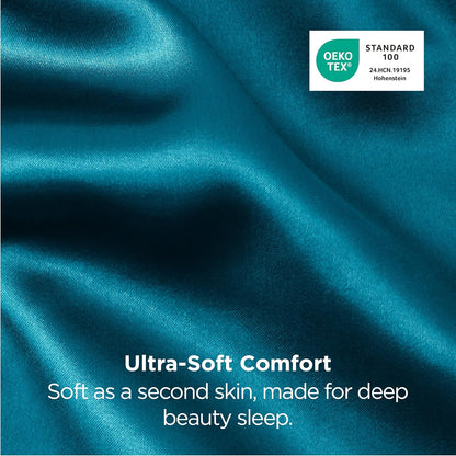 Bedsure Satin-Kissenbezug, Queen-Size, 2er-Pack, Seidenkissenbezügen ähnlich, seidige Kissenhüllen mit Hotelverschluss, Raumdeko, Valentinsgeschenke für Frauen und Männer, Grau, 50x75 cm