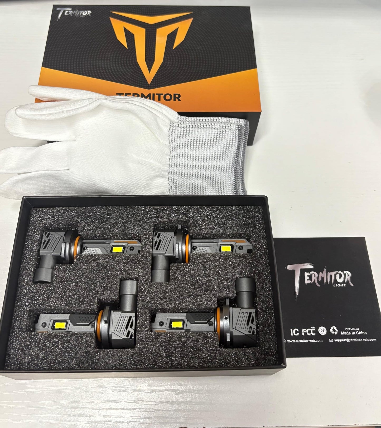 Termitor 2026 Upgraded H4/9003/HB2 Light Bulbs, 90,000LM 15X Super Bright Hi/Low Beam, 6500K Cool White H4 9003 Fog Lights, 1:1 Halogen Size Automotive Replacement IP68 Waterproof, Pack of 2