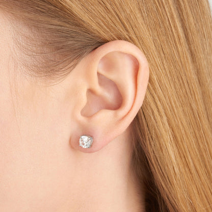 Amazon Essentials Sterling Silver Round Birthstone Stud Earrings