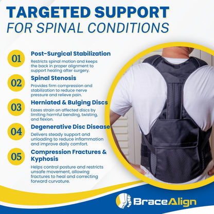 ComfortCore TLSO Back Brace - Thoracic Lumbar Spine Support for Kyphosis, Herniated Disc, Spinal Stenosis & Back Pain - Adjustable Posture Correction - L0456 L0457 (OSFM - UNIVERSAL)