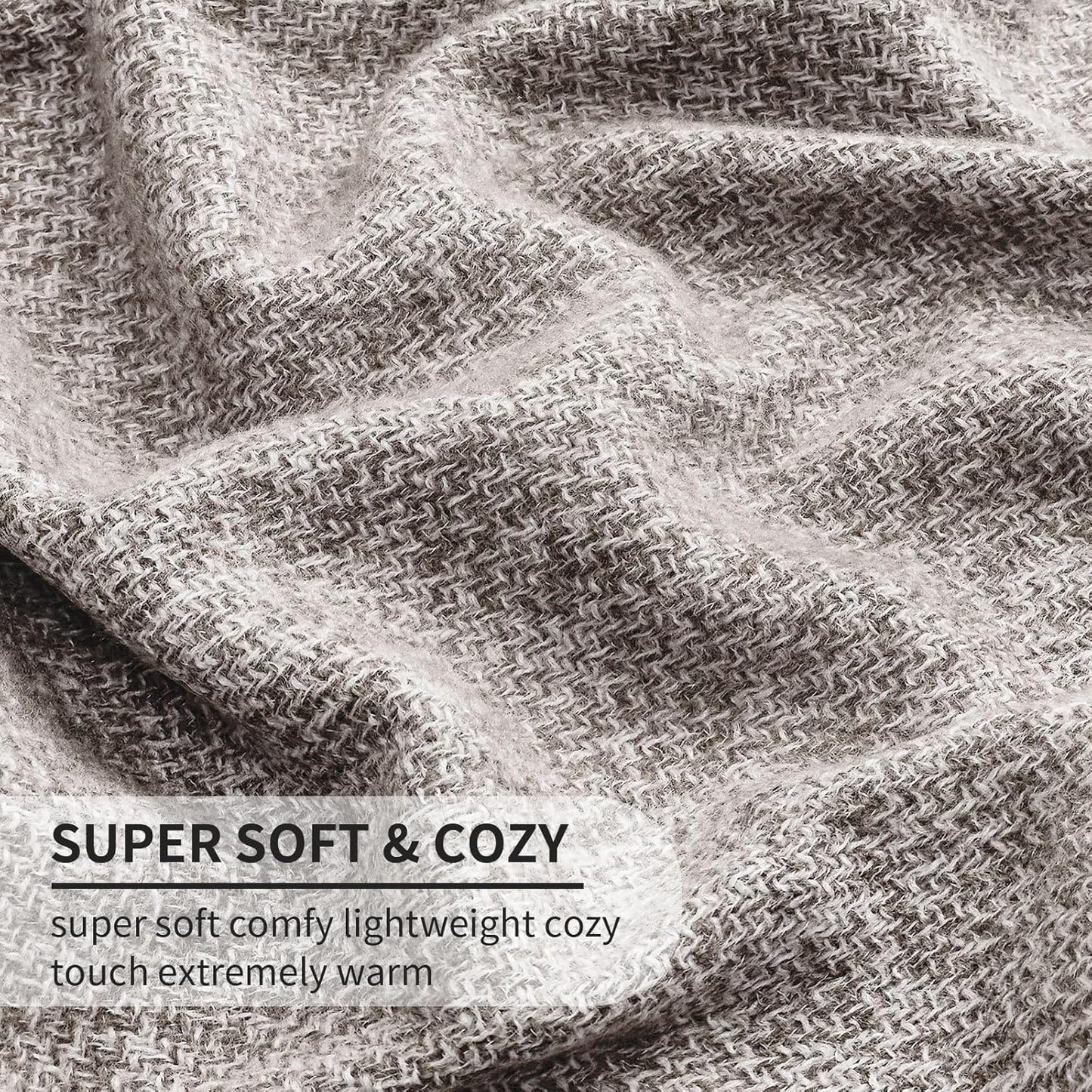 Cozy Up with the BOURINA Faux Cashmere Fringe Throw Blanket