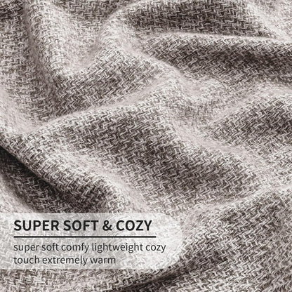 Cozy Up with the BOURINA Faux Cashmere Fringe Throw Blanket