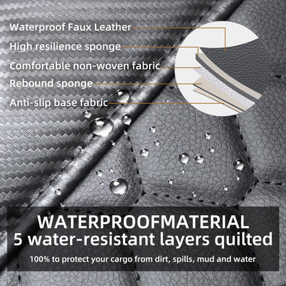 Elantrip 2PCs Front Car Seat Covers Leather Water Proof Seat Protector Universal fit for Most Cars SUVs and Trucks Black