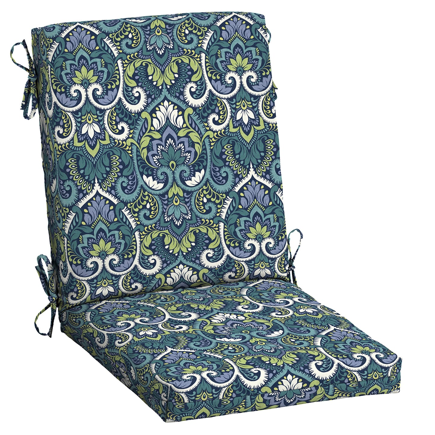 Arden 2-Pack Outdoor Patio Dining Chair Cushion, 20x44, Rain-Proof Seat Pad, Fade-Resistant Outdoor Cushion Black Cabana Stripe