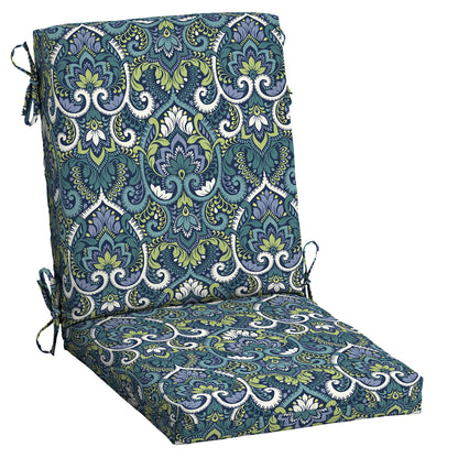Arden 2-Pack Outdoor Patio Dining Chair Cushion, 20x44, Rain-Proof Seat Pad, Fade-Resistant Outdoor Cushion Black Cabana Stripe
