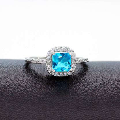 Uloveido Charm Rose Gold Plated Square CZ Crystal Wedding Engagement Rings for Women KR002
