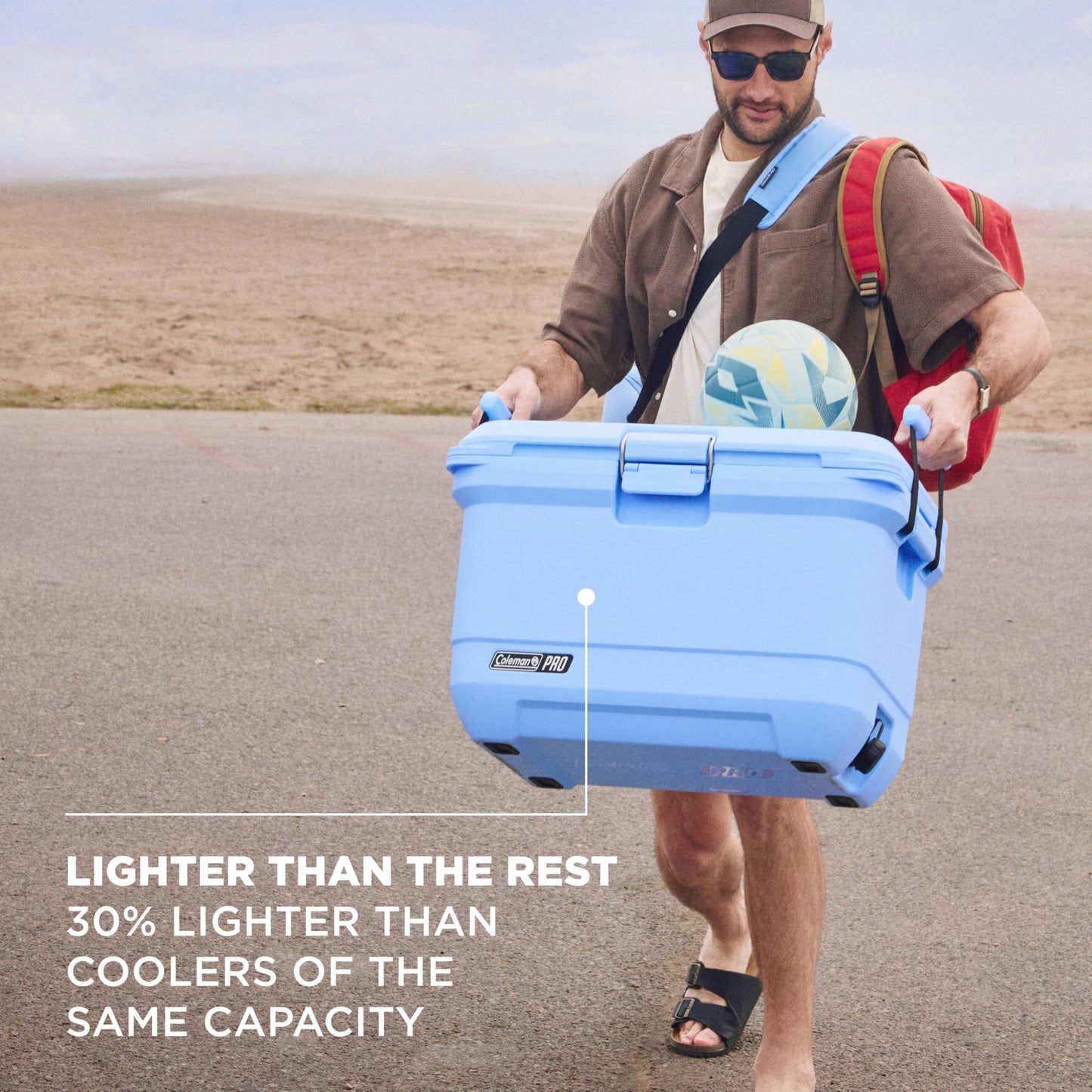 Coleman Pro Heavy-Duty 25qt Ultra-Light Premium Hard Cooler, Extra-Thick Insulation Keeps Ice up to 3 Days, 36-Can Capacity