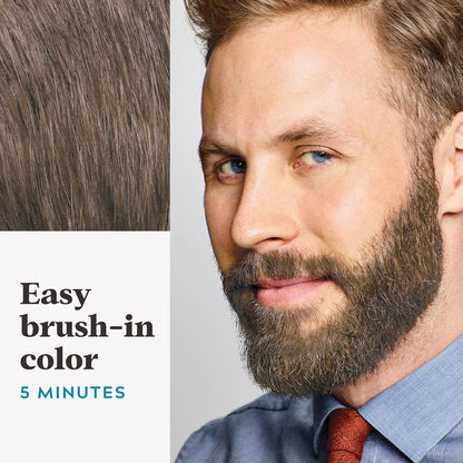 Just For Men Bart- & Schnurrbartfarbe, Bartfarbe für Männer mit inklusivem Pinsel für einfaches Auftragen, mit Biotin, Aloe und Kokosnussöl für gesundes Barthaar, Dunkelbraun, M-45 (1 Stück), Verpackung kann variieren
