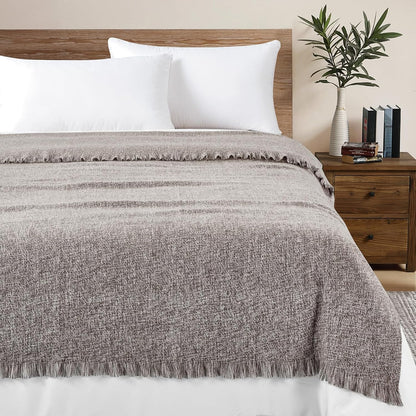 Cozy Up with the BOURINA Faux Cashmere Fringe Throw Blanket