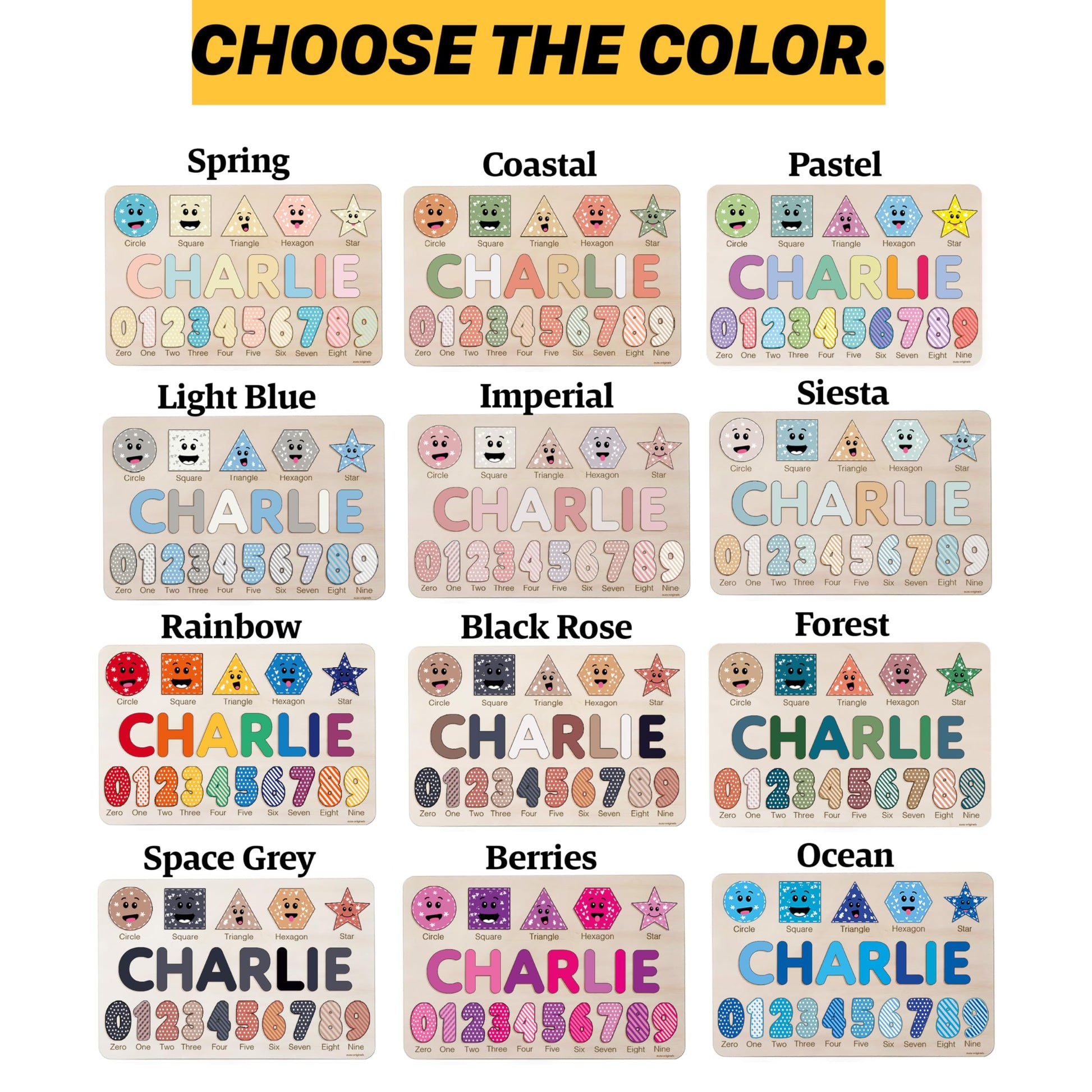 Zuzu Puzzle Personalized Name Puzzle for Toddlers 1-3 | Safari, Farm & 12 Themes | Handmade Wooden Montessori Toy, Keepsake Nursery Decor & Perfect 1st Birthday Gift for Boy Girl