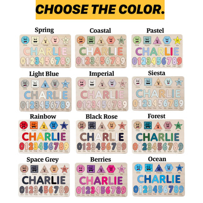 Zuzu Puzzle Personalized Name Puzzle for Toddlers 1-3 | Safari, Farm & 12 Themes | Handmade Wooden Montessori Toy, Keepsake Nursery Decor & Perfect 1st Birthday Gift for Boy Girl