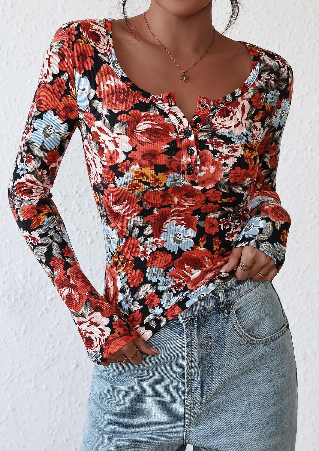 PRETTYGARDEN Women's 2026 Fall Long Sleeve Henley T Shirts