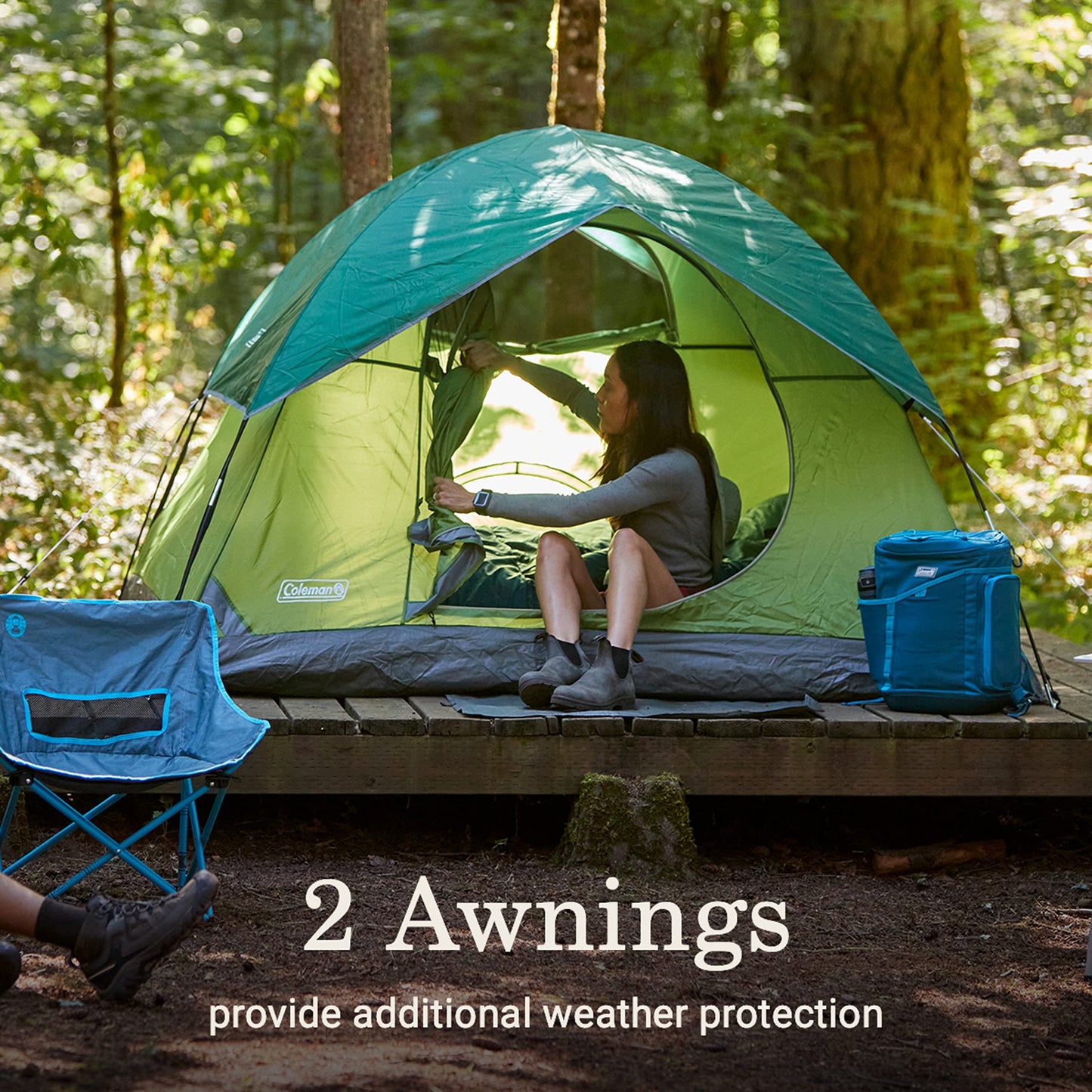 Coleman Sundome Camping Tent with Rainfly, 2/3/4/6 Person Tent Sets Up in 10 Mins, Weatherproof Shelter for Camping, Festivals, Backyard, Sleepovers, & More