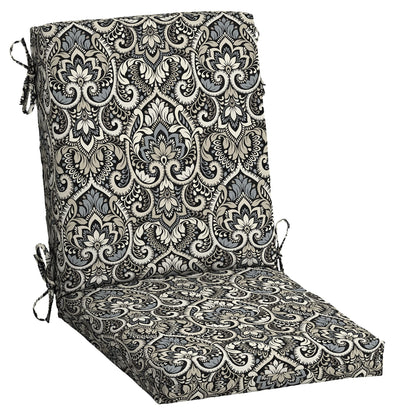 Arden 2-Pack Outdoor Patio Dining Chair Cushion, 20x44, Rain-Proof Seat Pad, Fade-Resistant Outdoor Cushion Black Cabana Stripe