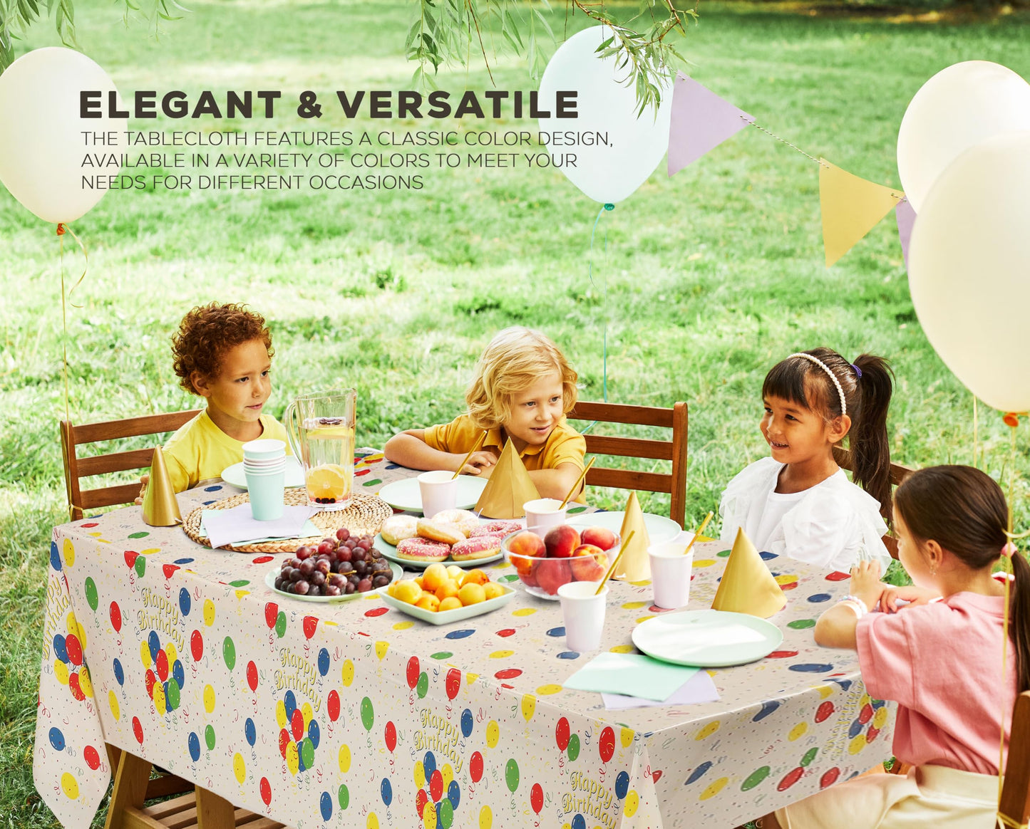 Utopia Kitchen Einweg-Tischdecke aus Kunststoff (12er Pack – 137x274 cm) Weiß Rechteckige Tischdecke Wasserdicht Schmutzabweisend Party-Tischdecke