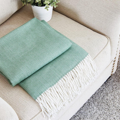 Cozy Up with the BOURINA Herringbone Throw Blanket