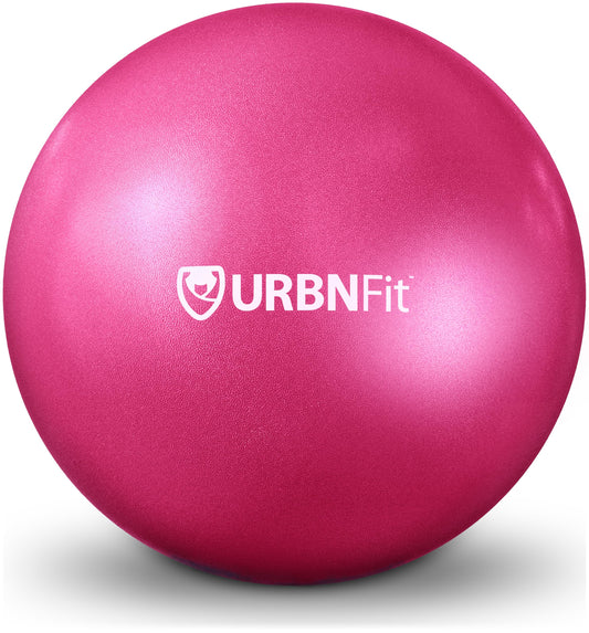 URBNFit Small Exercise Ball - 9-inch Mini Pilates Ball with Fitness Guide for Yoga, Barre, Physical Therapy, Stretching & Core Stability Workout-Pink