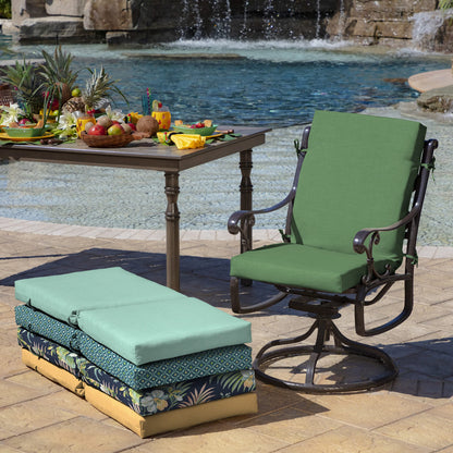 Arden 2-Pack Outdoor Patio Dining Chair Cushion, 20x44, Rain-Proof Seat Pad, Fade-Resistant Outdoor Cushion Black Cabana Stripe