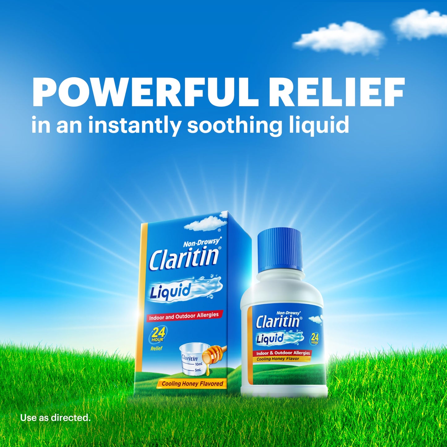 Claritin® Liquid, Allergy Medicine for Adults, 24-Hour Non-Drowsy Loratadine 5mg, Antihistamine, Cooling Honey Flavored, 8 fl. oz (Pack of 2)