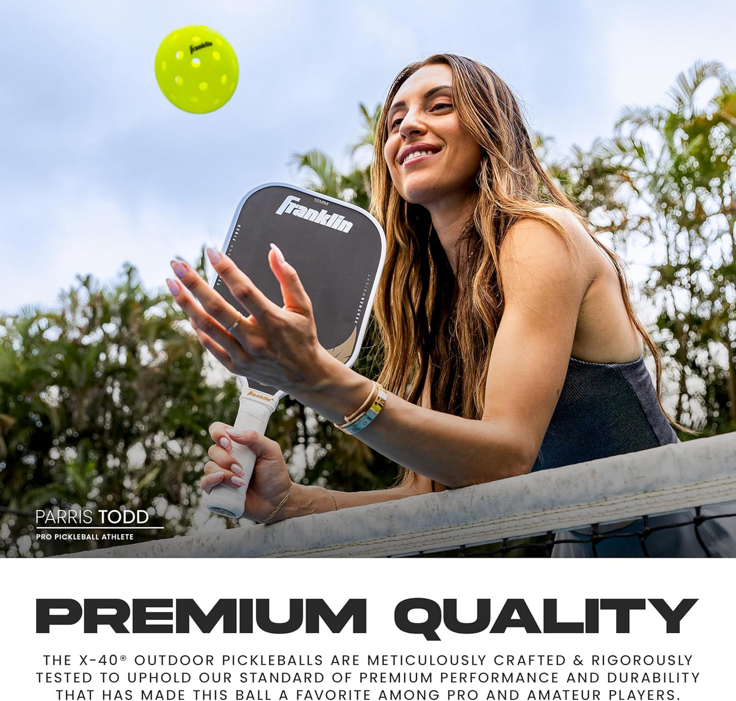 Franklin Sports Outdoor-Pickleballs – X-40 Pickleballbälle – von USA Pickleball (USAPA) zugelassen – offizieller US Open Ball – 3er-, 12er- und 100er-Bulk-Packs Pickleballs