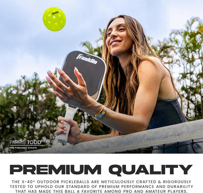 Franklin Sports Outdoor-Pickleballs – X-40 Pickleballbälle – von USA Pickleball (USAPA) zugelassen – offizieller US Open Ball – 3er-, 12er- und 100er-Bulk-Packs Pickleballs
