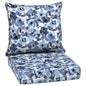 Arden Outdoor Foam Deep Seat Cushions Set, 24x24, Premium High-Density Foam, Never Flattens, Weather-Proof for Patio Chair Sofa Couch, Blue Shibori Stripe