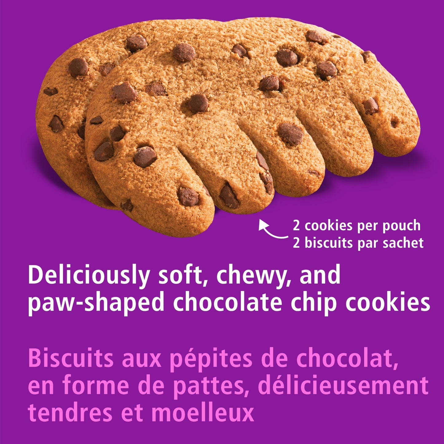 Dare Bären-Tatzen, Schokoladenstückchen-Soft-Cookies, 480 g/16,9 oz., x 12 Beutel, Familienpackung, Erdnussfrei (Importiert aus Kanada)