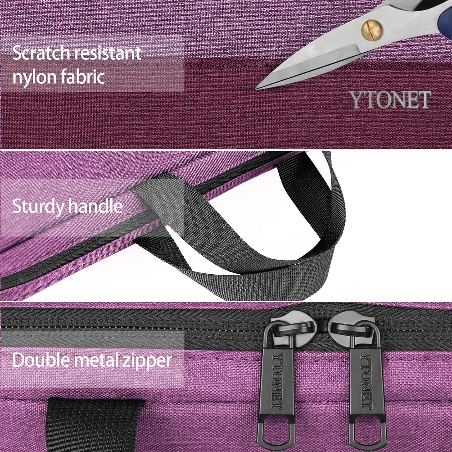Funda para portátil Ytonet, bolsa para portátil TSA de 15.6 pulgadas, funda para portátil resistente al agua, bolsa de transporte para ordenador compatible con portátiles Lenovo, HP, Dell, Asus, regalos para hombres y mujeres, gris