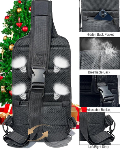 Geburtstagsgeschenke für Männer - Sling Bag für Herren, Sling Rucksack für Vater Freund, Umhängetasche für Ihn