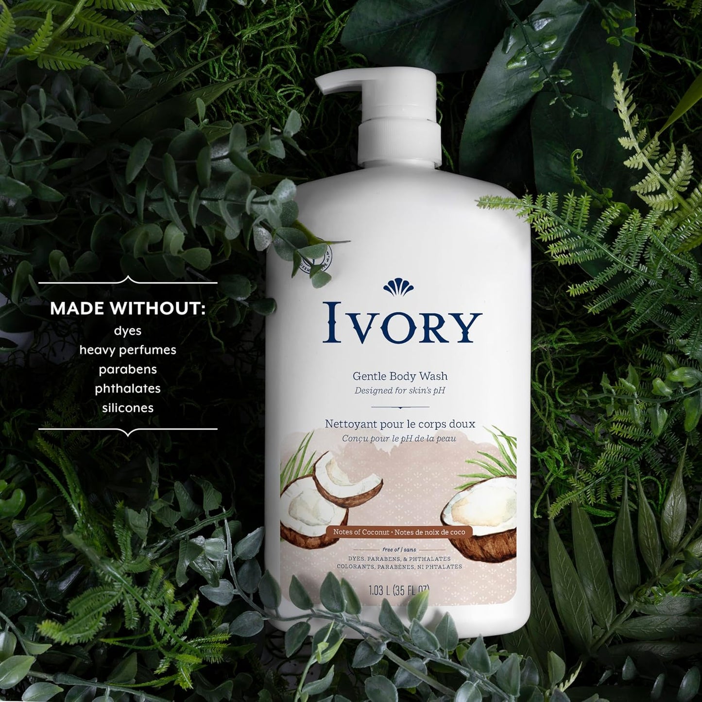 Ivory Milde & Sanfte Körperwäsche, Kokoswasserduft, 1,03 L