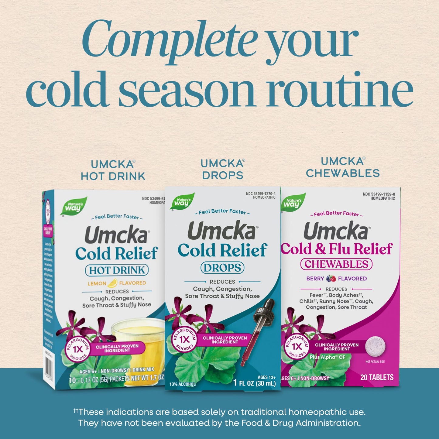 Nature's Way Umcka Cold Relief Drops, Homeopathic Cold Medicine, Shortens Duration & Reduces Severity of Cough, Congestion, Sore Throat & Hoarseness, 2 Fl oz
