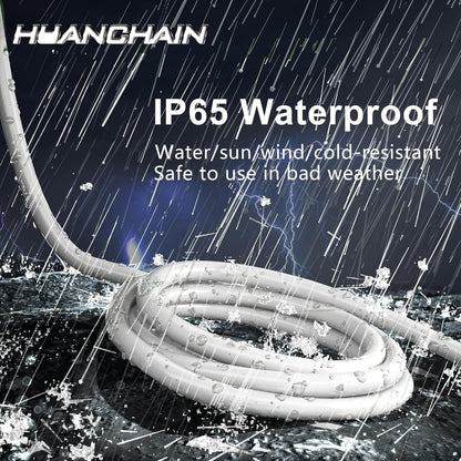 HUANCHAIN Indoor Outdoor Black Extension Cord 25 ft Waterproof, 16/3 Gauge Flexible Cold-Resistant Appliance Cable Outside, 13A 1625W 16AWG SJTW, 3 Prong Electric Cord, ETL