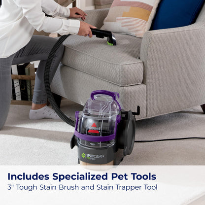 BISSELL Spotclean Professional Portable Carpet And Upholstery Deep Cleaner With Full-Sized 5.9 Amp, 5Ft Hose With 3" Tough Stain Brush, 3-In-1 Stair And Hydro-Rinse Self-Cleaning Tools, 2891B