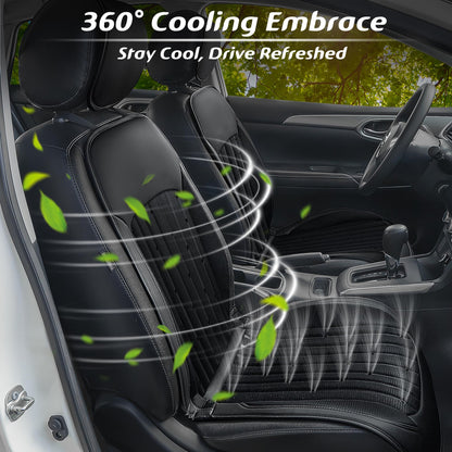 Paffenery 2026 Upgraded Cooling Car Seat Cover Front Seat, 12V-24V Ventilated Cooling Car Seat Cushion, Cooled Seat Cover for Car SUV Truck Universal Fit, Classic Black