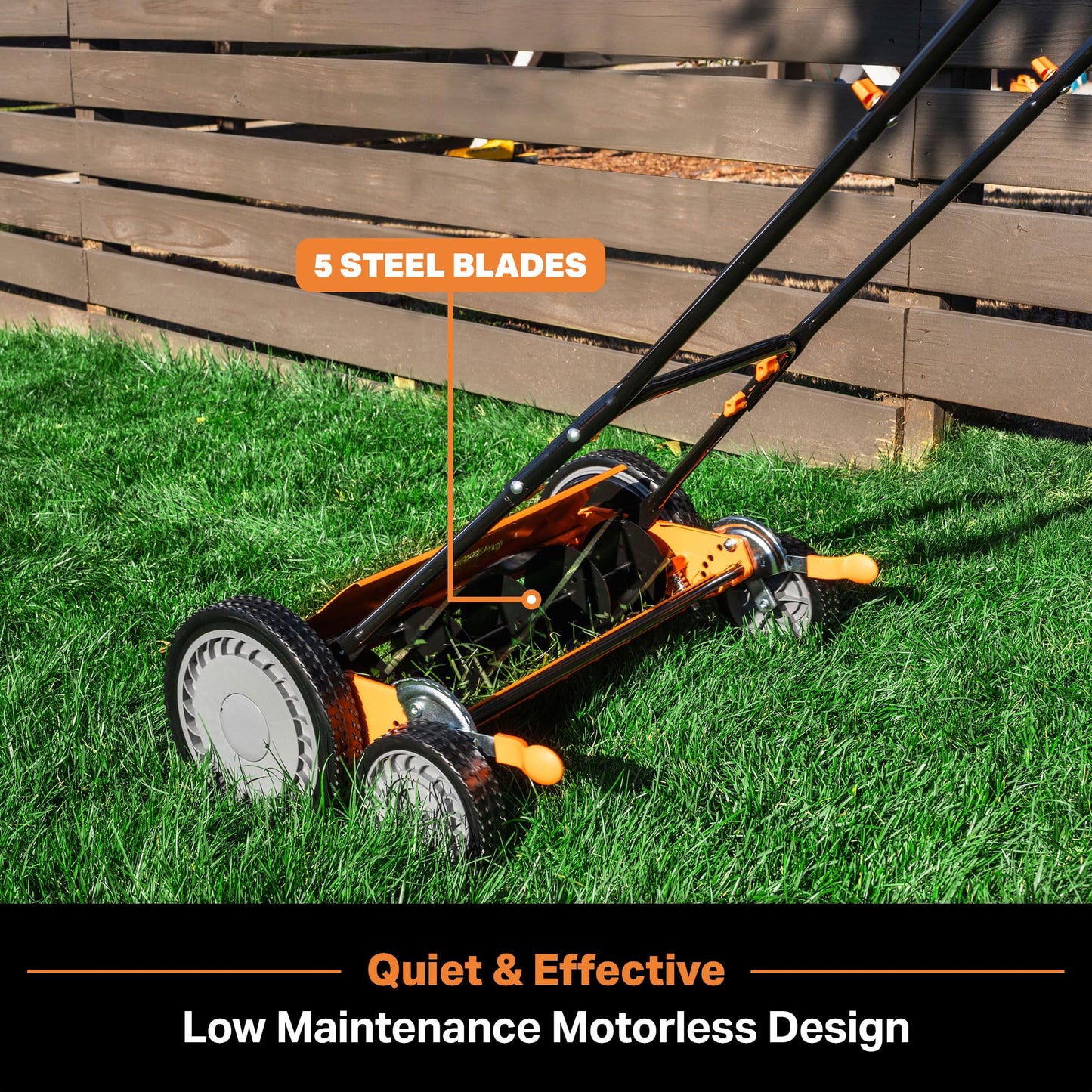 LawnMaster LMRM1602 Push Reel Lawn Mower 16-Inch 5-Blade