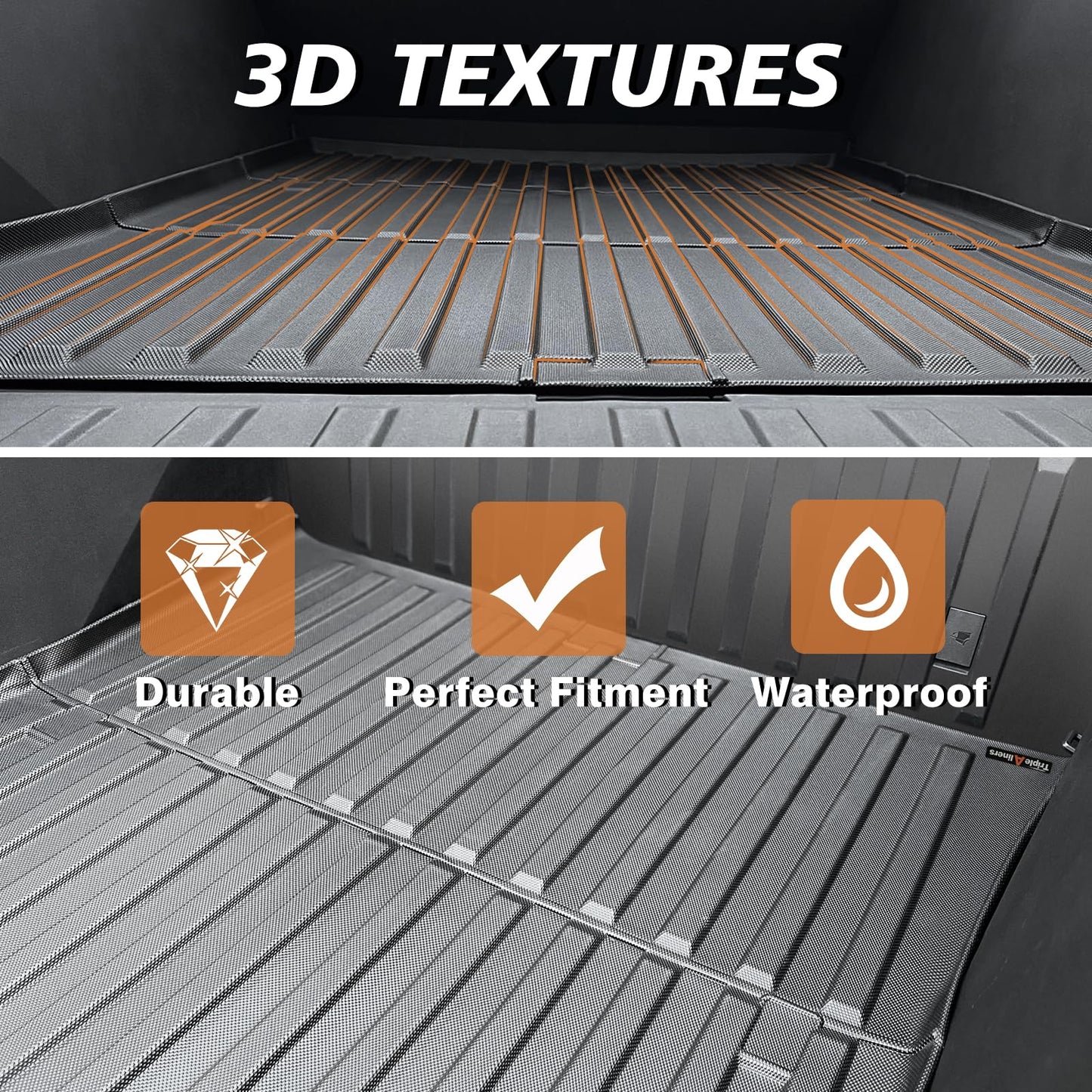 TripleAliners Truck Mat Compatible with 2019-2026 Chevy Silverado 1500 / GMC Sierra 1500 6.6FT Accessories, Truck Bed Mat Heavy Duty Custom Fit All Weather Protection TPE Pickup Liner, Standard Bed