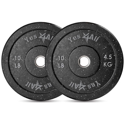 Yes4All 2" Bumper Plate, 10-190 LB Olympic Rubber Weight Plate with Steel Hub for WeightLifting, Strength Training, Home Gym, Less Impact, Absorb Bounce & Shock, Multiple Options