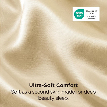 Bedsure Satin-Kissenbezug, Queen-Size, 2er-Pack, Seidenkissenbezügen ähnlich, seidige Kissenhüllen mit Hotelverschluss, Raumdeko, Valentinsgeschenke für Frauen und Männer, Grau, 50x75 cm