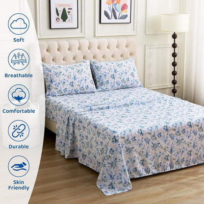 Mooreeke Cozy Vintage Microfiber Printed King Sheet Set