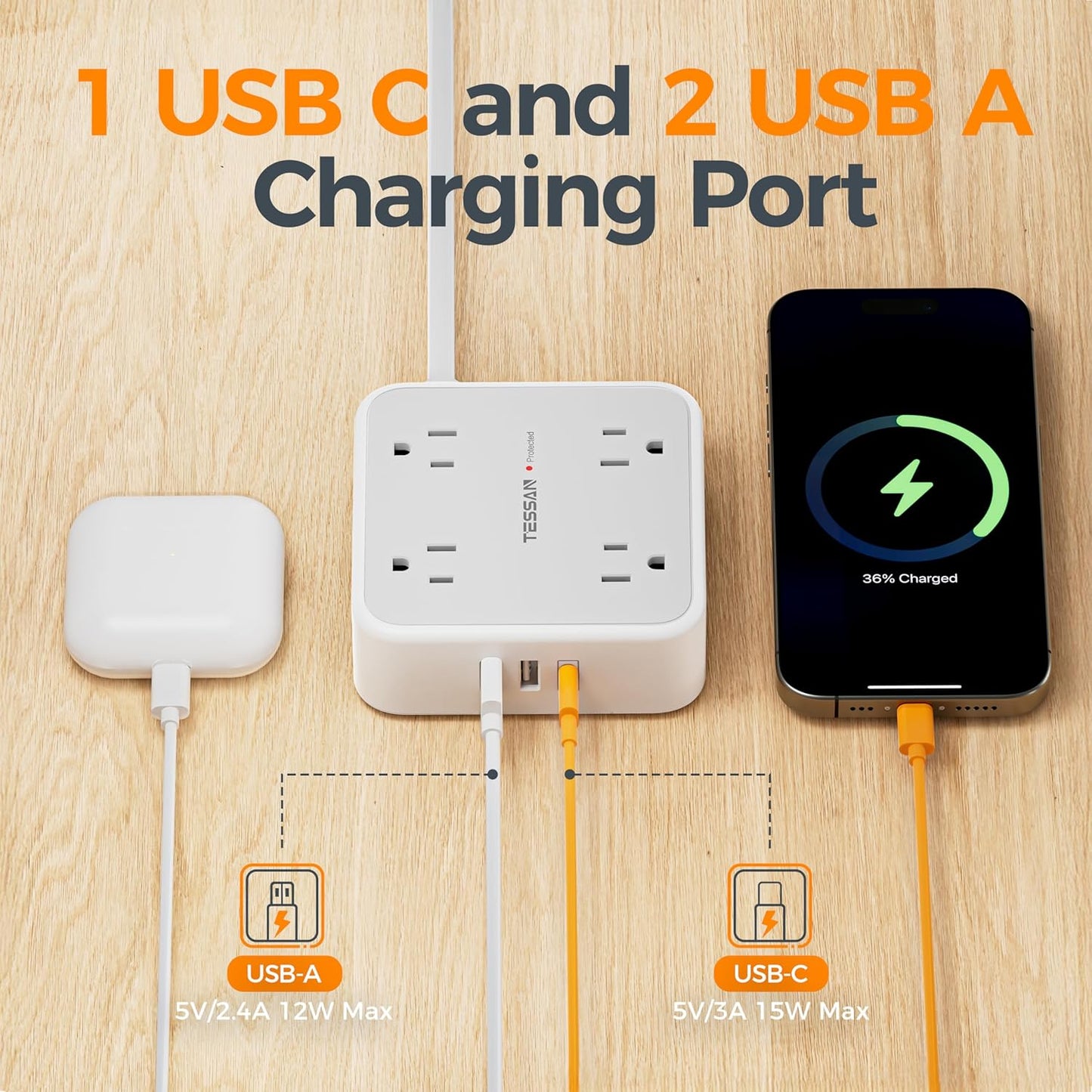 TESSAN Surge Protector Power Strip: A Game-Changer for Your Workspace