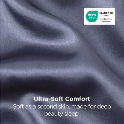 Bedsure Satin-Kissenbezug, Queen-Size, 2er-Pack, Seidenkissenbezügen ähnlich, seidige Kissenhüllen mit Hotelverschluss, Raumdeko, Valentinsgeschenke für Frauen und Männer, Grau, 50x75 cm