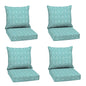 Arden Outdoor Foam Deep Seat Cushions Set, 24x24, Premium High-Density Foam, Never Flattens, Weather-Proof for Patio Chair Sofa Couch, Blue Shibori Stripe