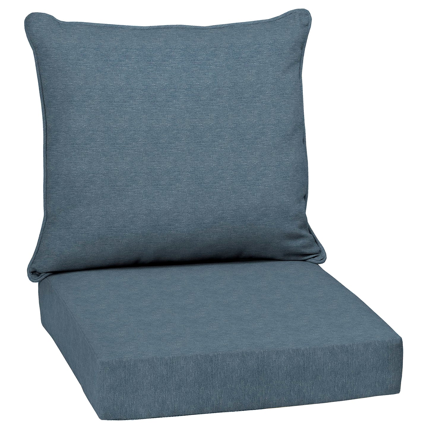 Arden Outdoor Foam Deep Seat Cushions Set, 24x24, Premium High-Density Foam, Never Flattens, Weather-Proof for Patio Chair Sofa Couch, Blue Shibori Stripe