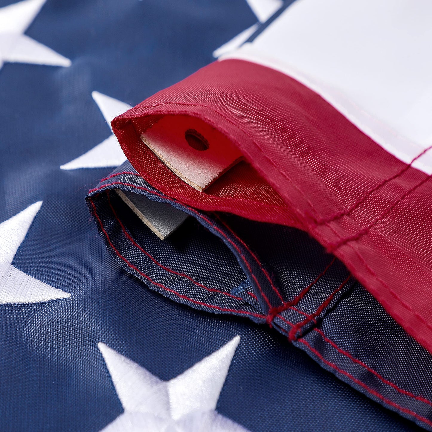 American Flag 8x12 ft: Long Lasting US Flag, Heavy Duty Nylon, Embroidered Stars, Sewn Stripes, Brass Grommets, UV Protection Perfect for Outdoors! USA Flag